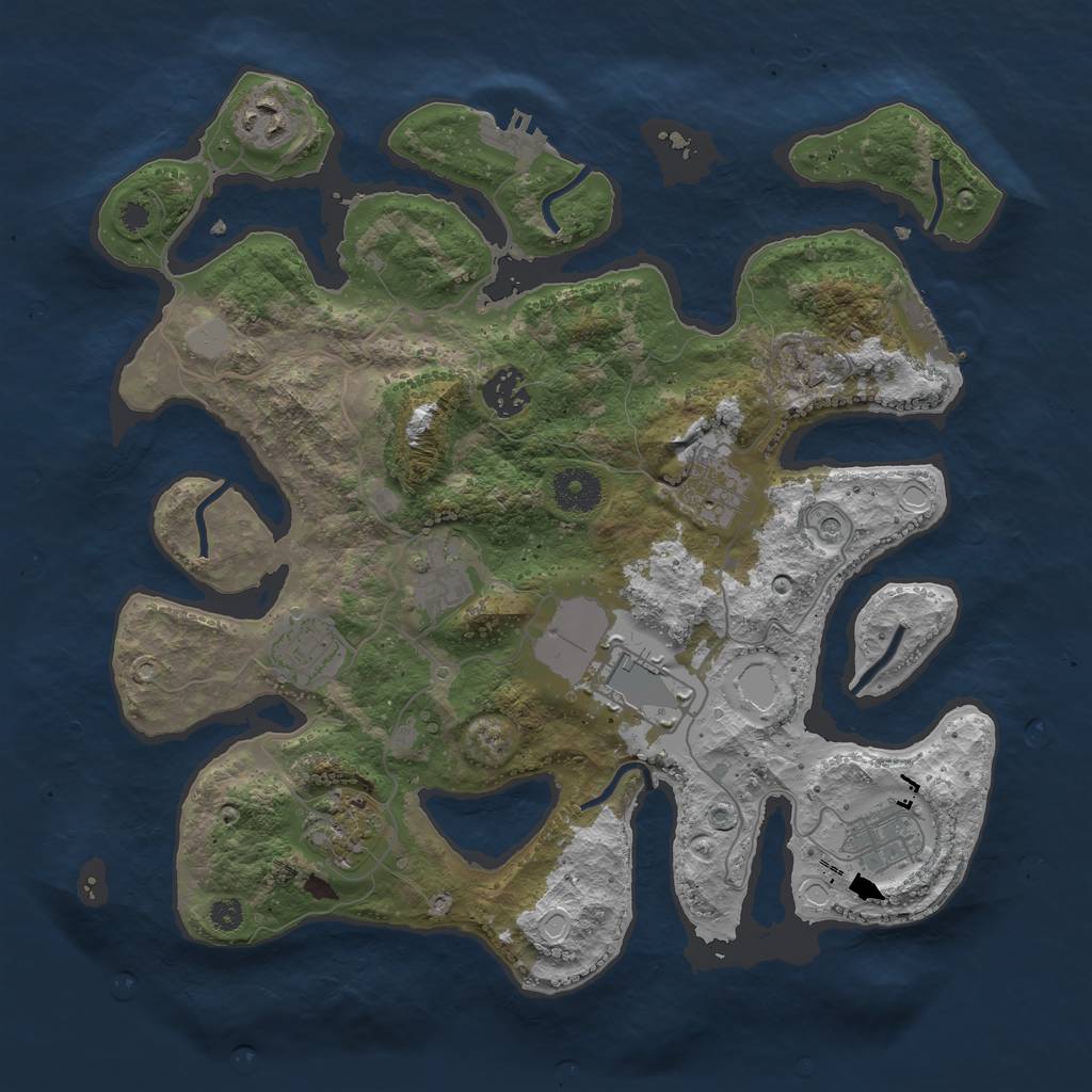 Rust Map: Procedural Map, Size: 3500, Seed: 241452497, 16 Monuments