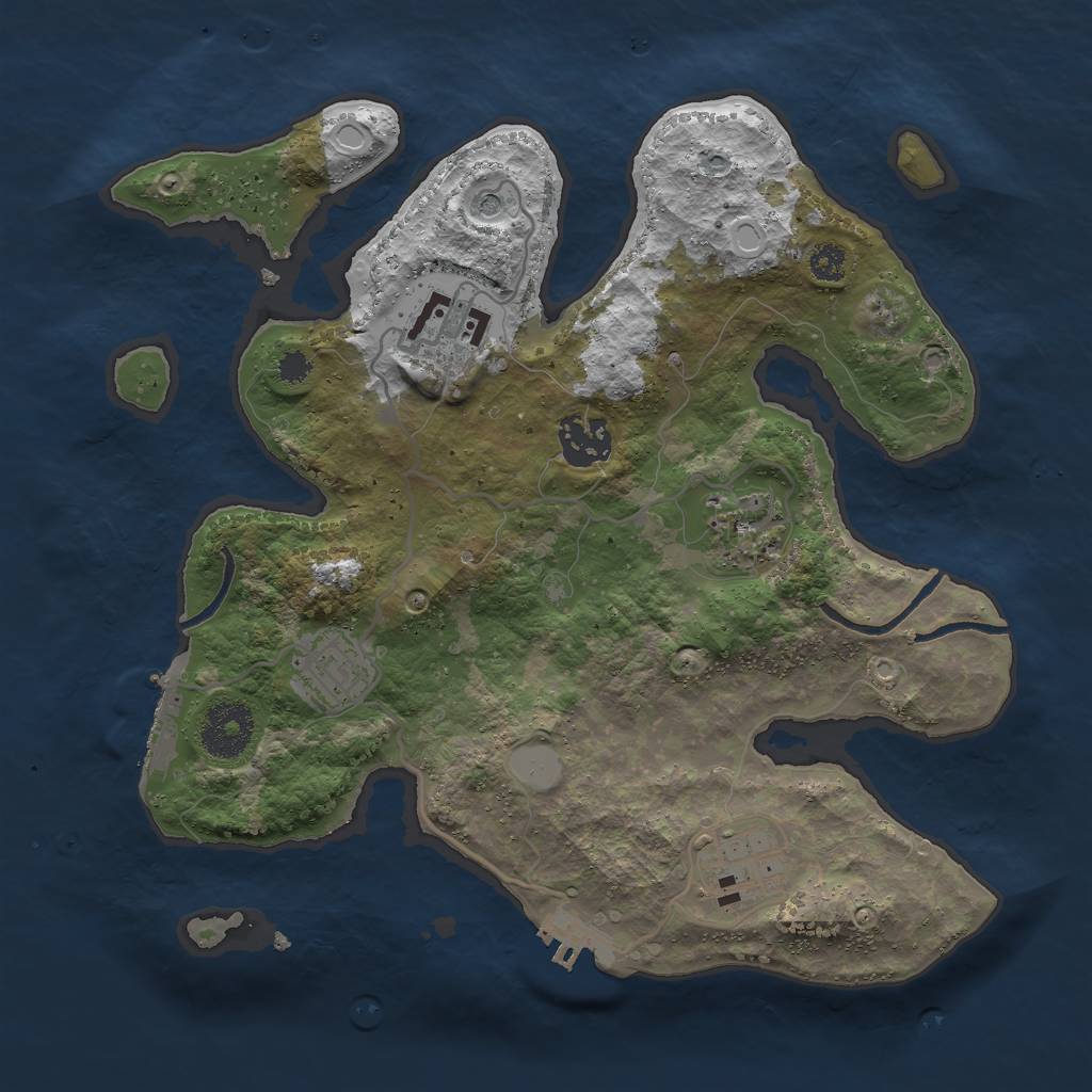 Rust Map: Procedural Map, Size: 3000, Seed: 1639632196, 13 Monuments