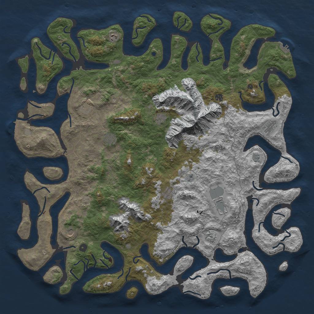 Rust Map: Procedural Map, Size: 6000, Seed: 20000, 19 Monuments