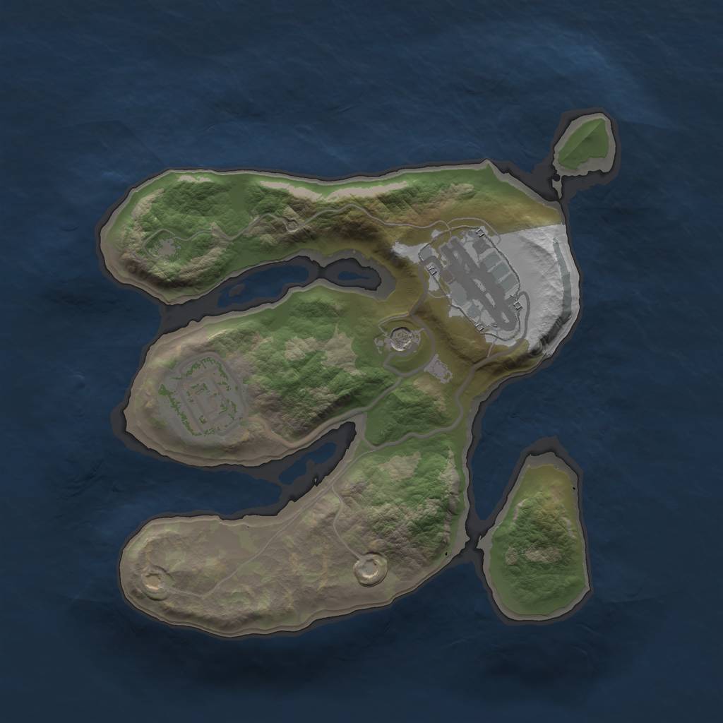 Rust Map: Barren, Size: 2000, Seed: 9841, 5 Monuments