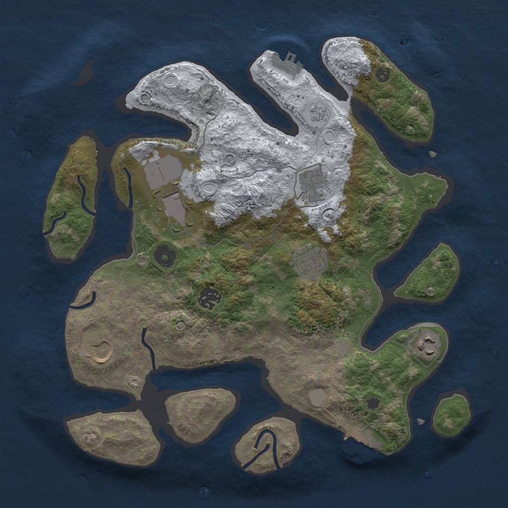 Rust Map: Procedural Map, Size: 3500, Seed: 15247, 15 Monuments