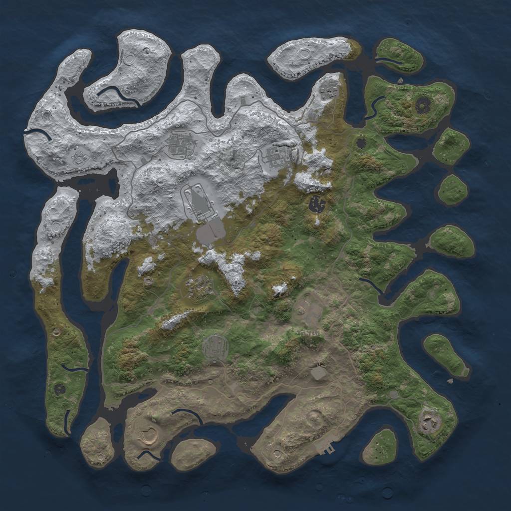 Rust Map: Procedural Map, Size: 4500, Seed: 563134287, 18 Monuments