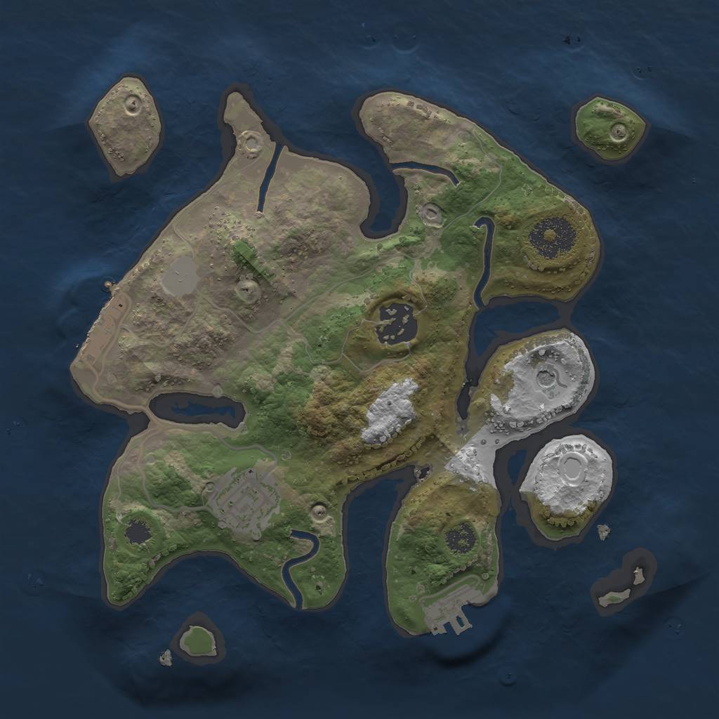 Rust Map: Procedural Map, Size: 2500, Seed: 462721209, 10 Monuments