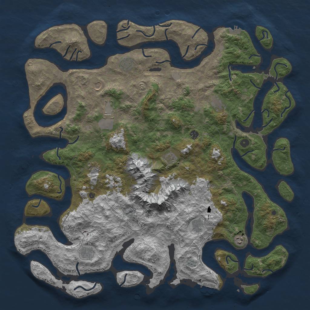 Rust Map: Procedural Map, Size: 5500, Seed: 1148, 19 Monuments