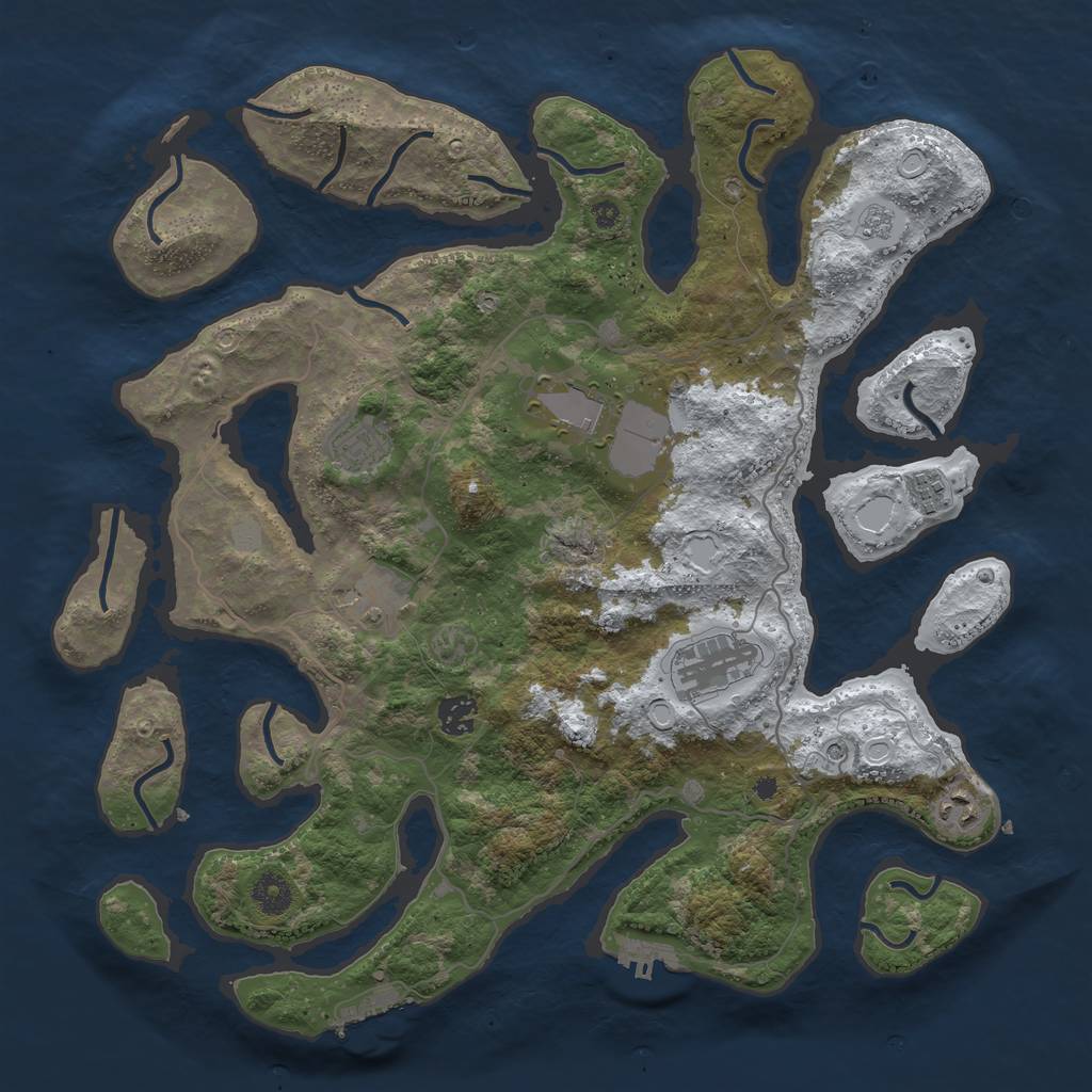 Rust Map: Procedural Map, Size: 4000, Seed: 87978, 16 Monuments