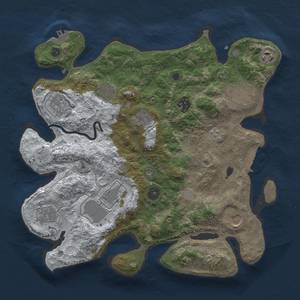 Thumbnail Rust Map: Procedural Map, Size: 3500, Seed: 516399279, 19 Monuments