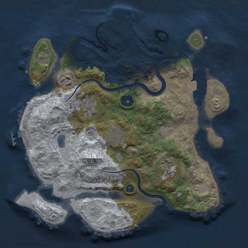 Rust Map: Procedural Map, Size: 3000, Seed: 217121, 10 Monuments