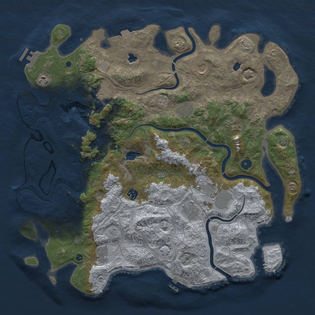 Rust Map: Procedural Map, Size: 4500, Seed: 1617963220, 16 Monuments