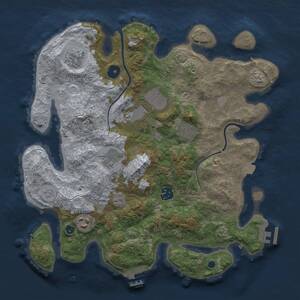 Thumbnail Rust Map: Procedural Map, Size: 3500, Seed: 5363746, 12 Monuments
