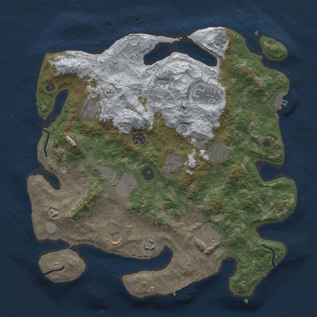 Rust Map: Procedural Map, Size: 3700, Seed: 1481706379, 19 Monuments