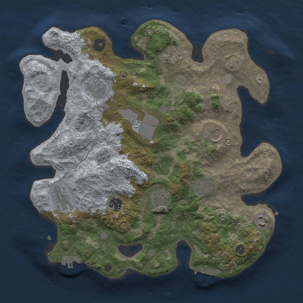 Rust Map: Procedural Map, Size: 3500, Seed: 207555312, 19 Monuments
