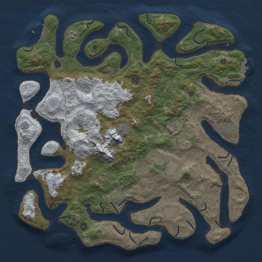 Rust Map: Procedural Map, Size: 5000, Seed: 6739, 20 Monuments