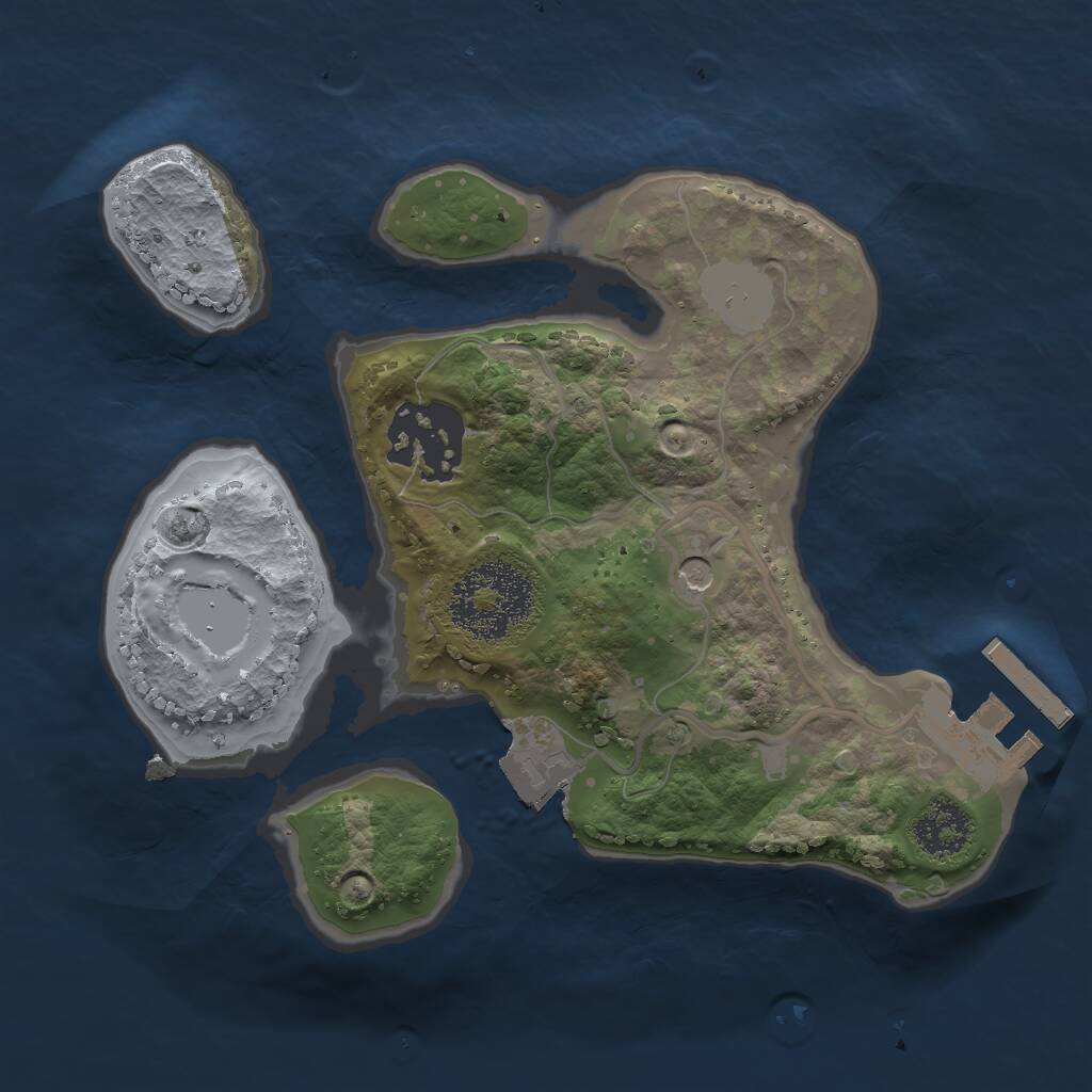 Rust Map: Procedural Map, Size: 2000, Seed: 19910324, 4 Monuments