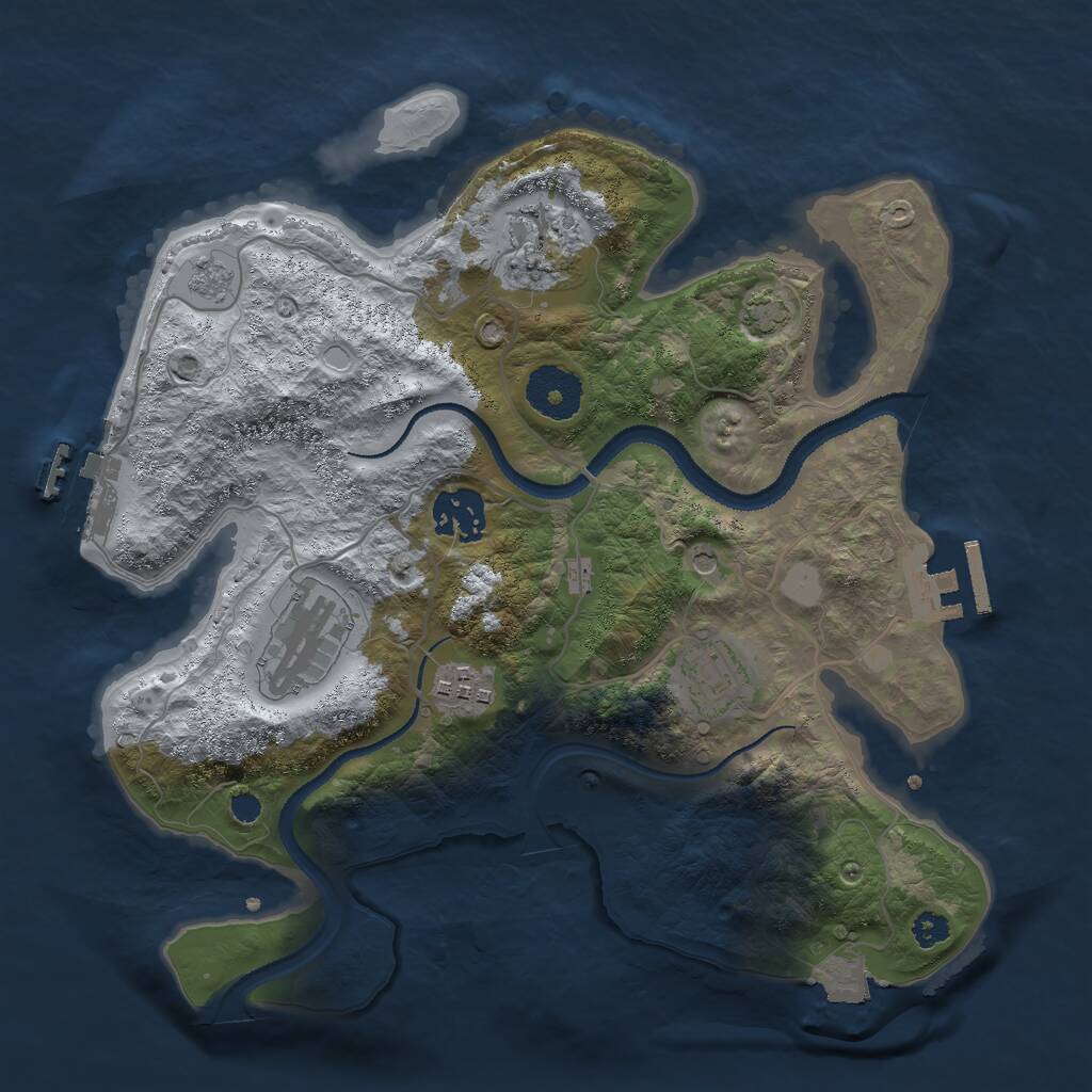 Rust Map: Procedural Map, Size: 3000, Seed: 42545454, 11 Monuments