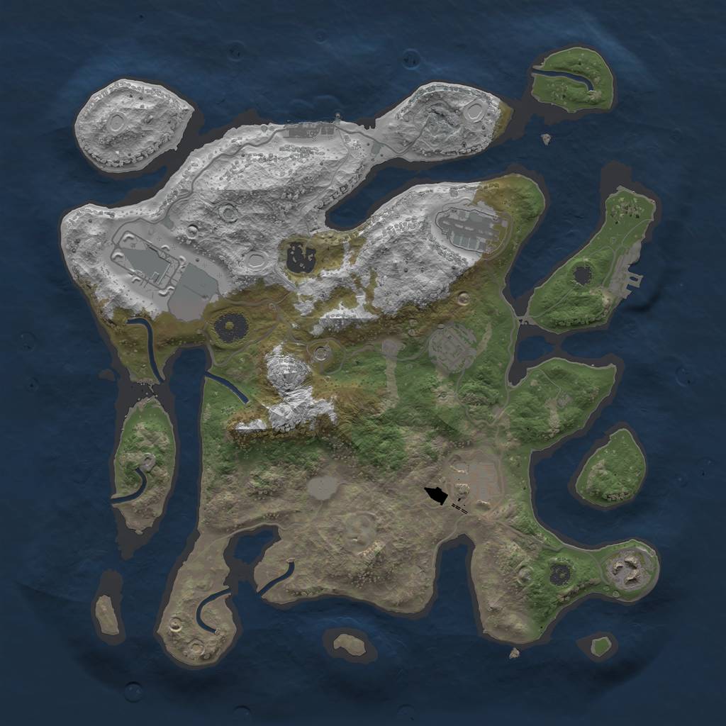 Rust Map: Procedural Map, Size: 3500, Seed: 28069592, 14 Monuments