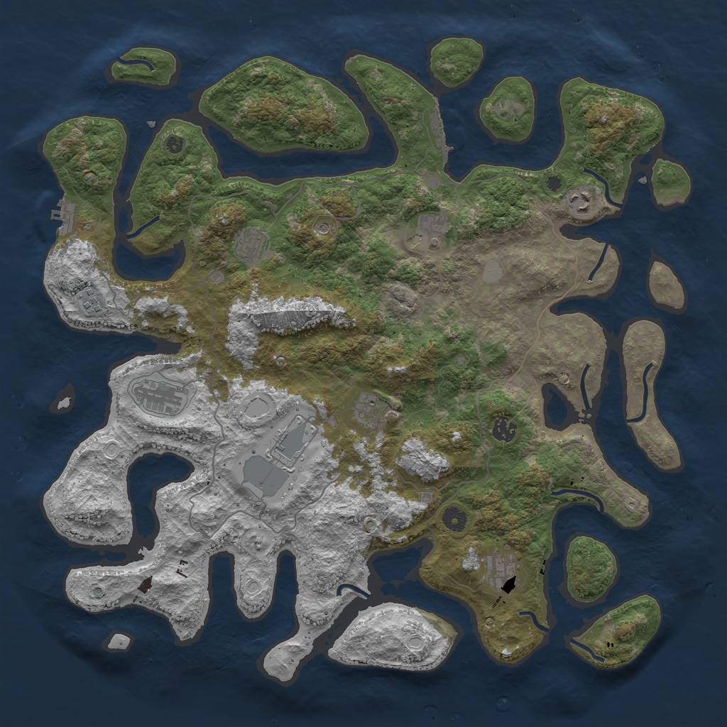 Rust Map: Procedural Map, Size: 4500, Seed: 164283169, 17 Monuments