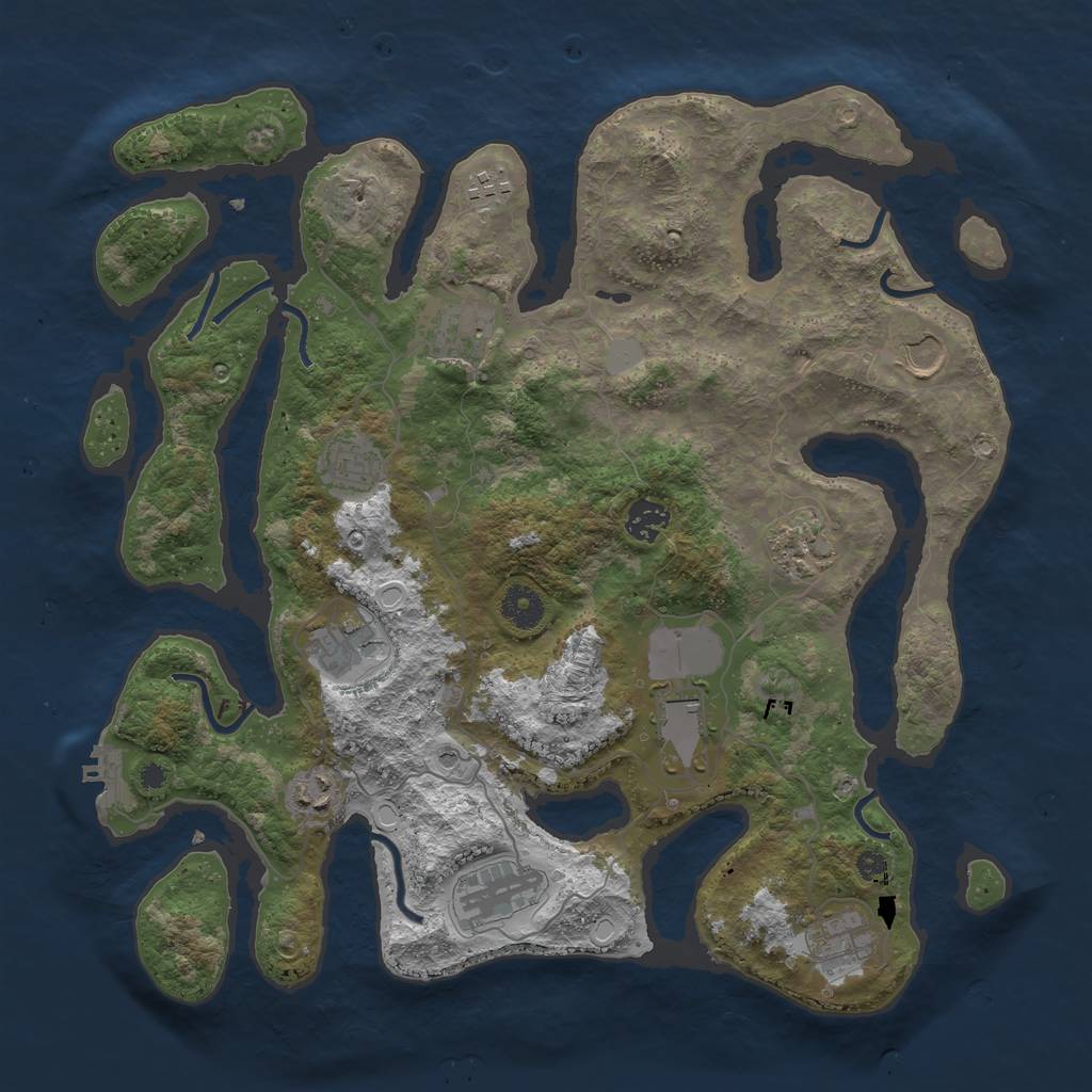 Rust Map: Procedural Map, Size: 3850, Seed: 947127164, 18 Monuments