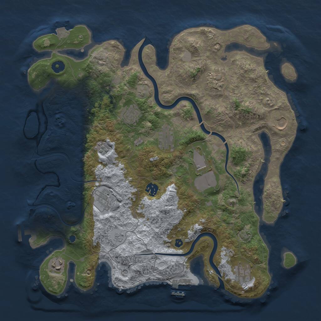 Rust Map: Procedural Map, Size: 3850, Seed: 947127164, 16 Monuments