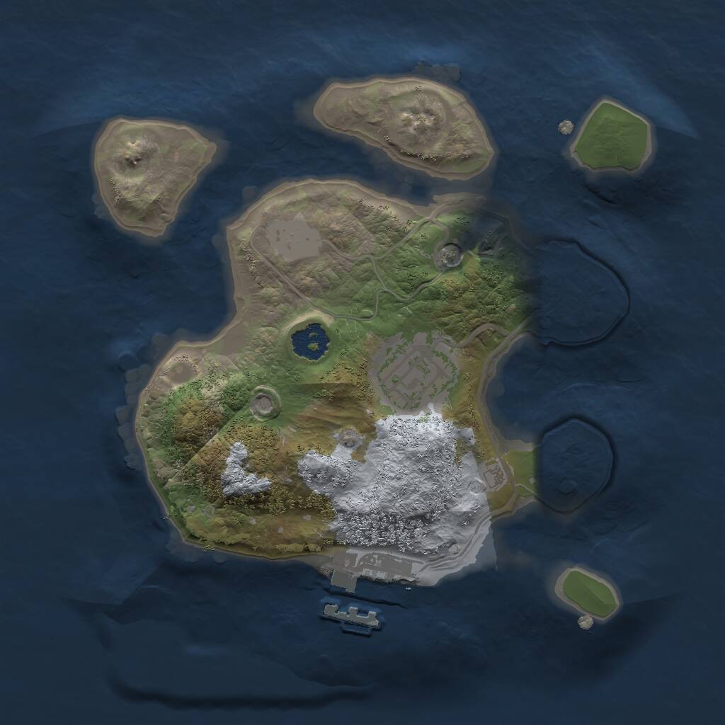 Rust Map: Procedural Map, Size: 2000, Seed: 43998527, 4 Monuments