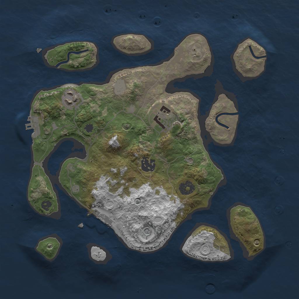Rust Map: Procedural Map, Size: 3000, Seed: 113869874, 11 Monuments