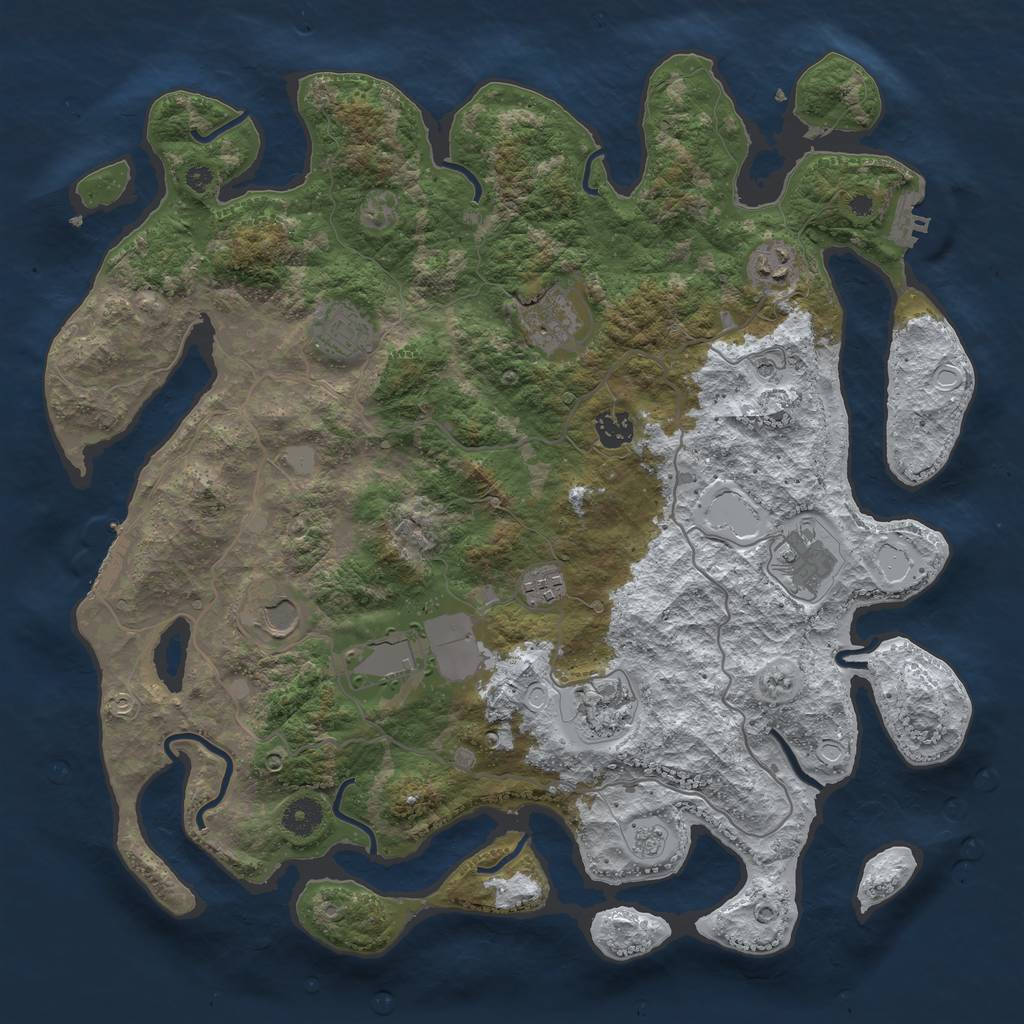 Rust Map: Procedural Map, Size: 4001, Seed: 2169, 18 Monuments