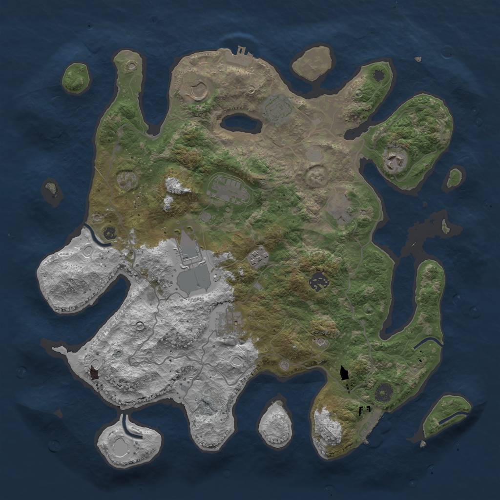 Rust Map: Procedural Map, Size: 4000, Seed: 583417058, 17 Monuments