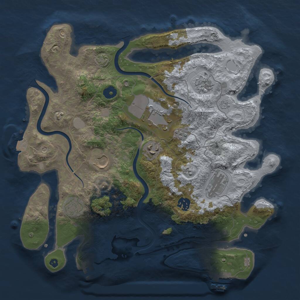 Rust Map: Procedural Map, Size: 3500, Seed: 1797810675, 14 Monuments