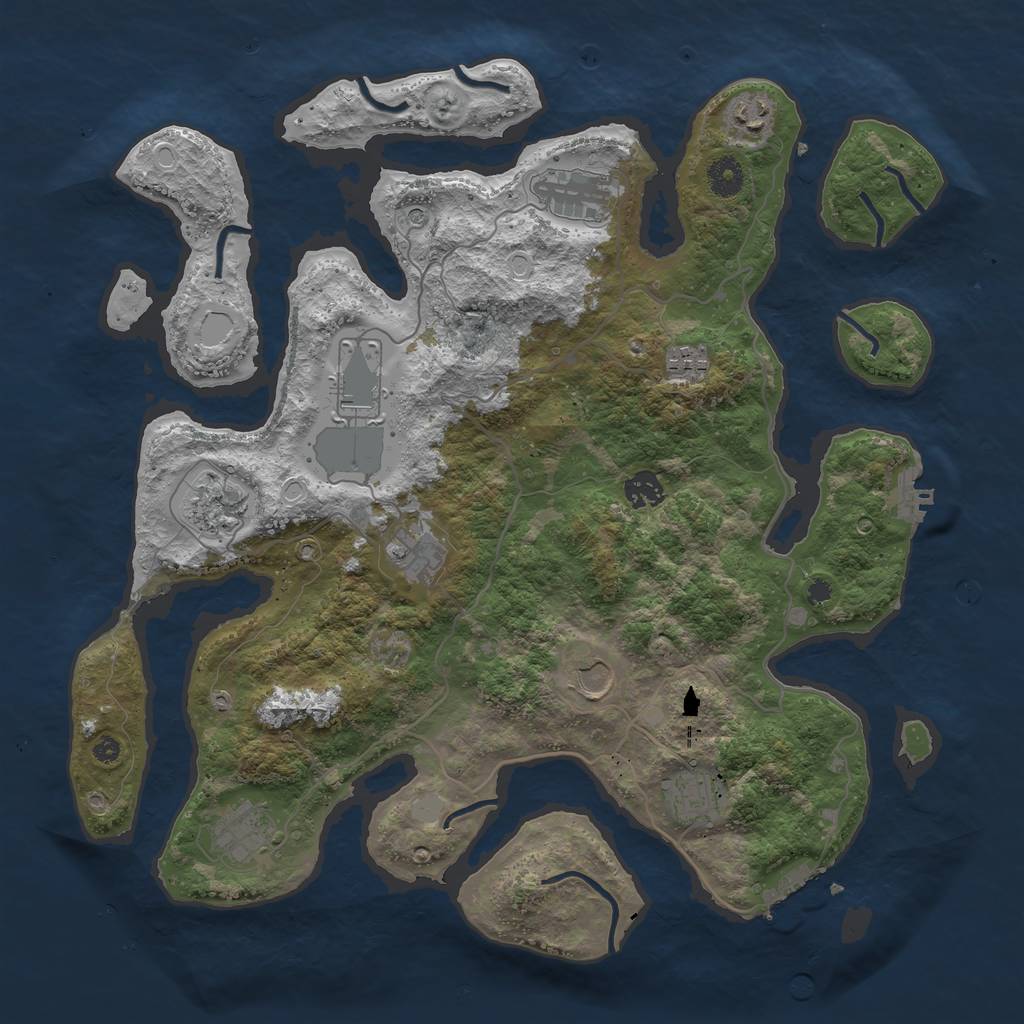 Rust Map: Procedural Map, Size: 4000, Seed: 1359592372, 18 Monuments