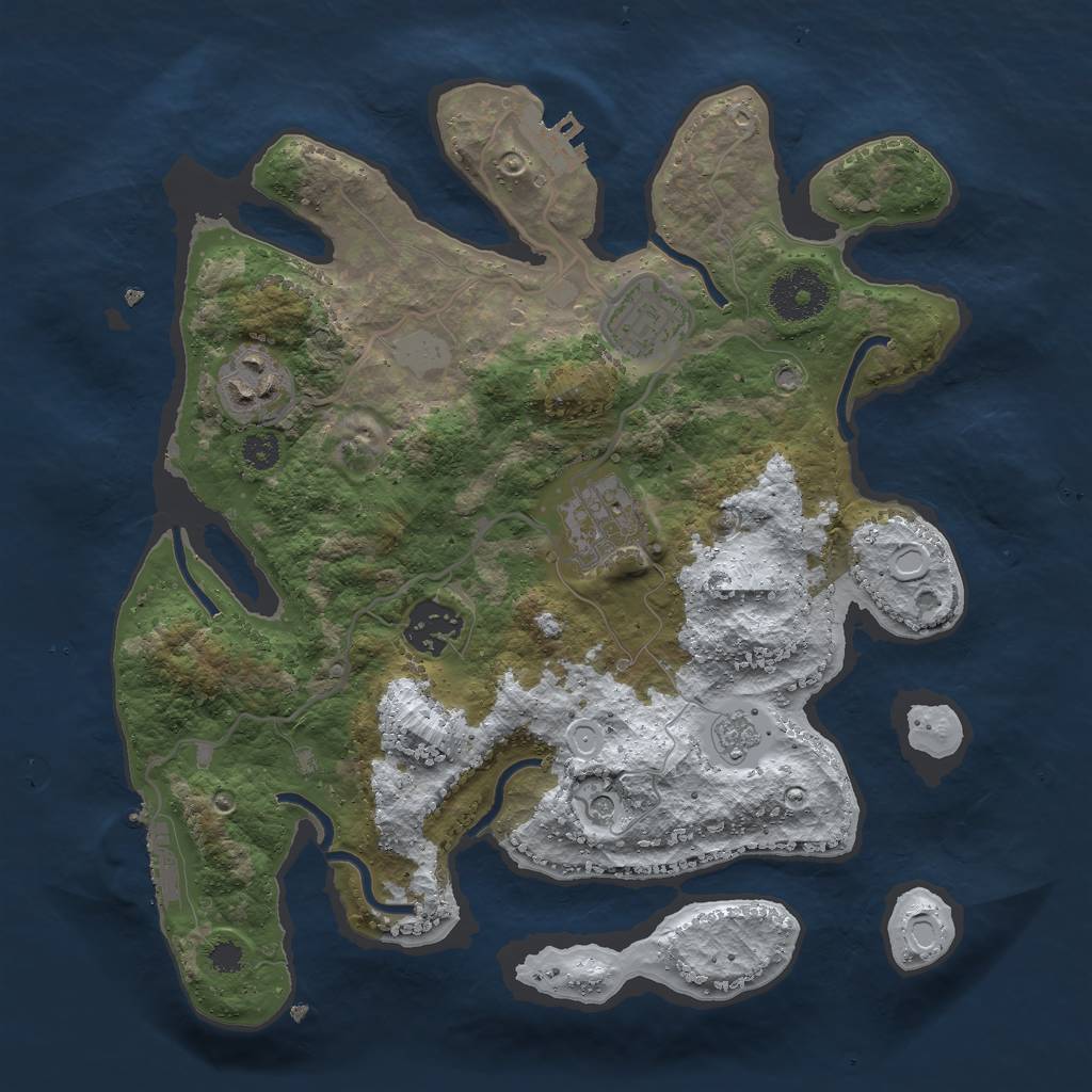 Rust Map: Procedural Map, Size: 3000, Seed: 6456452, 13 Monuments
