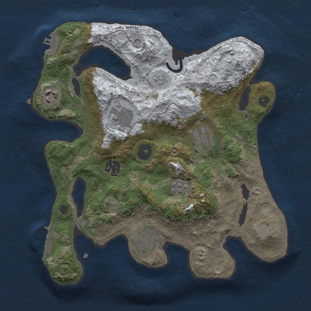 Rust Map: Procedural Map, Size: 3000, Seed: 917886524, 15 Monuments