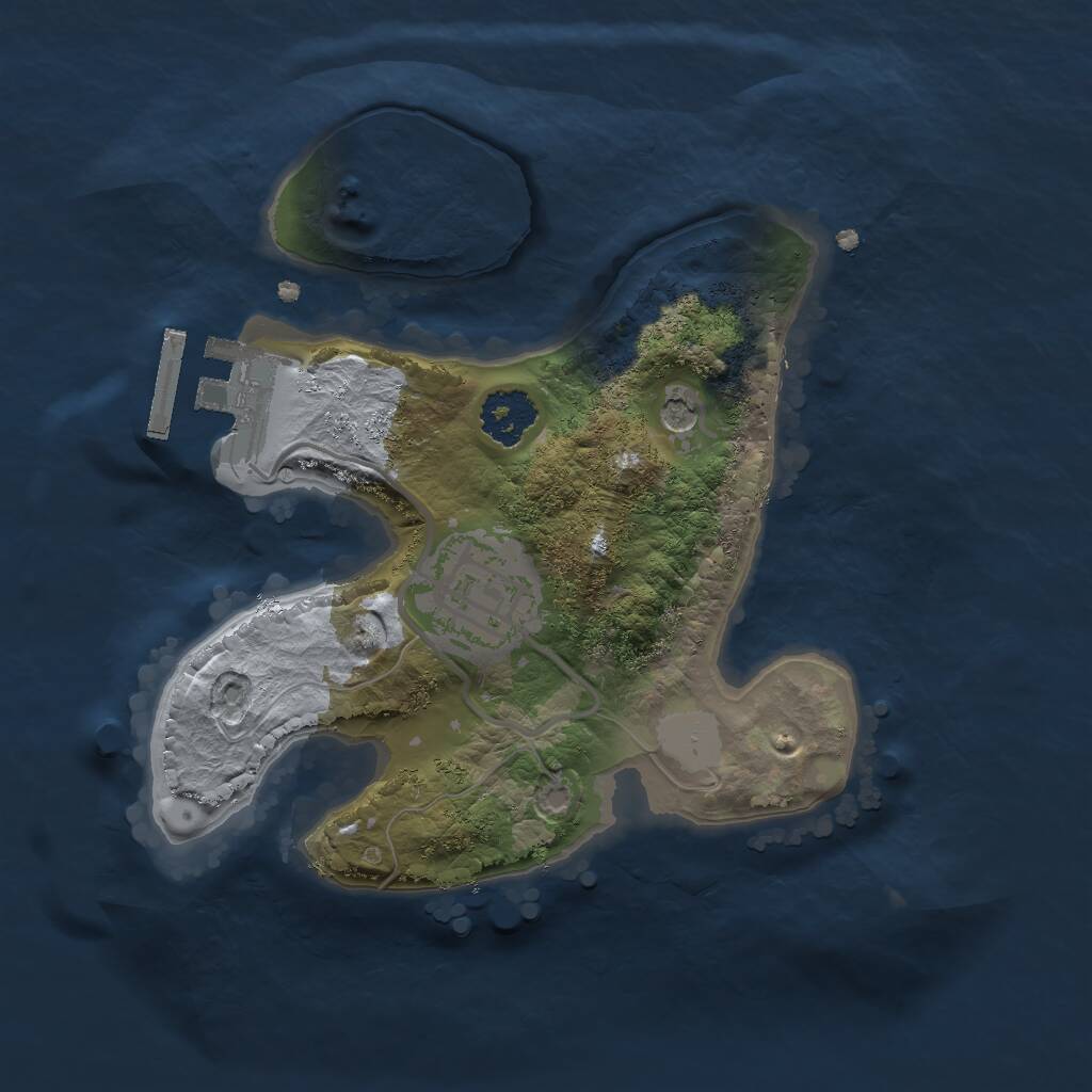 Rust Map: Procedural Map, Size: 2000, Seed: 1442175108, 4 Monuments