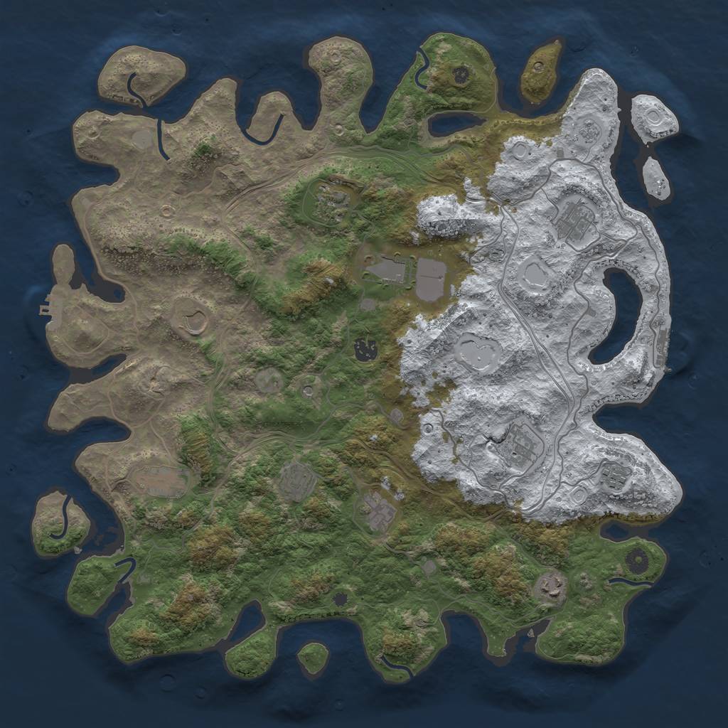 Rust Map: Procedural Map, Size: 4500, Seed: 11746, 20 Monuments