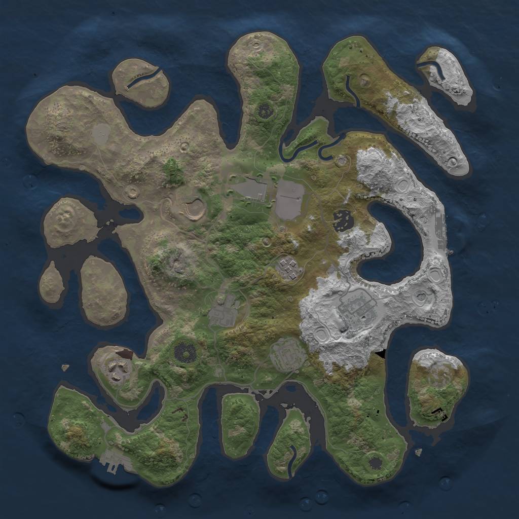 Rust Map: Procedural Map, Size: 3500, Seed: 1816007917, 16 Monuments