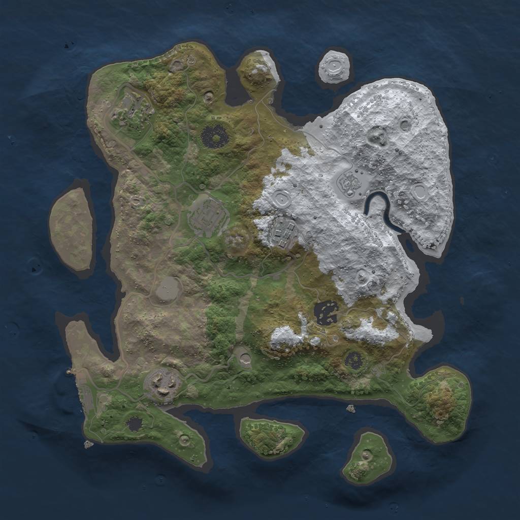 Rust Map: Procedural Map, Size: 3000, Seed: 666222666, 13 Monuments