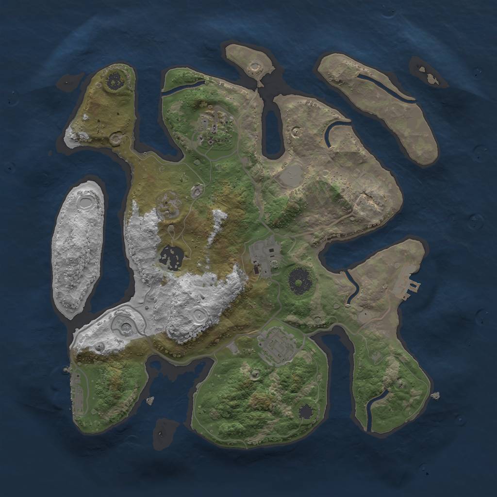 Rust Map: Procedural Map, Size: 3000, Seed: 1183962235, 12 Monuments