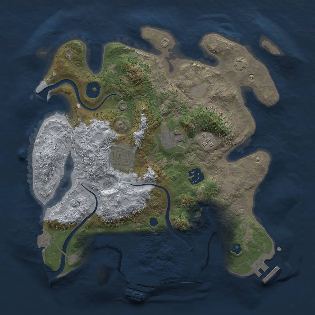 Rust Map: Procedural Map, Size: 3000, Seed: 1183962235, 9 Monuments