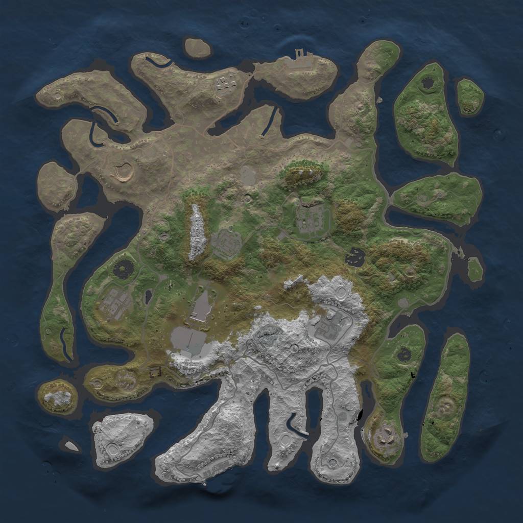 Rust Map: Procedural Map, Size: 4000, Seed: 5078, 17 Monuments