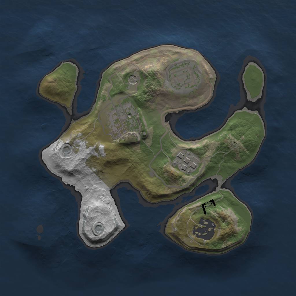 Rust Map: Barren, Size: 2000, Seed: 12314, 7 Monuments
