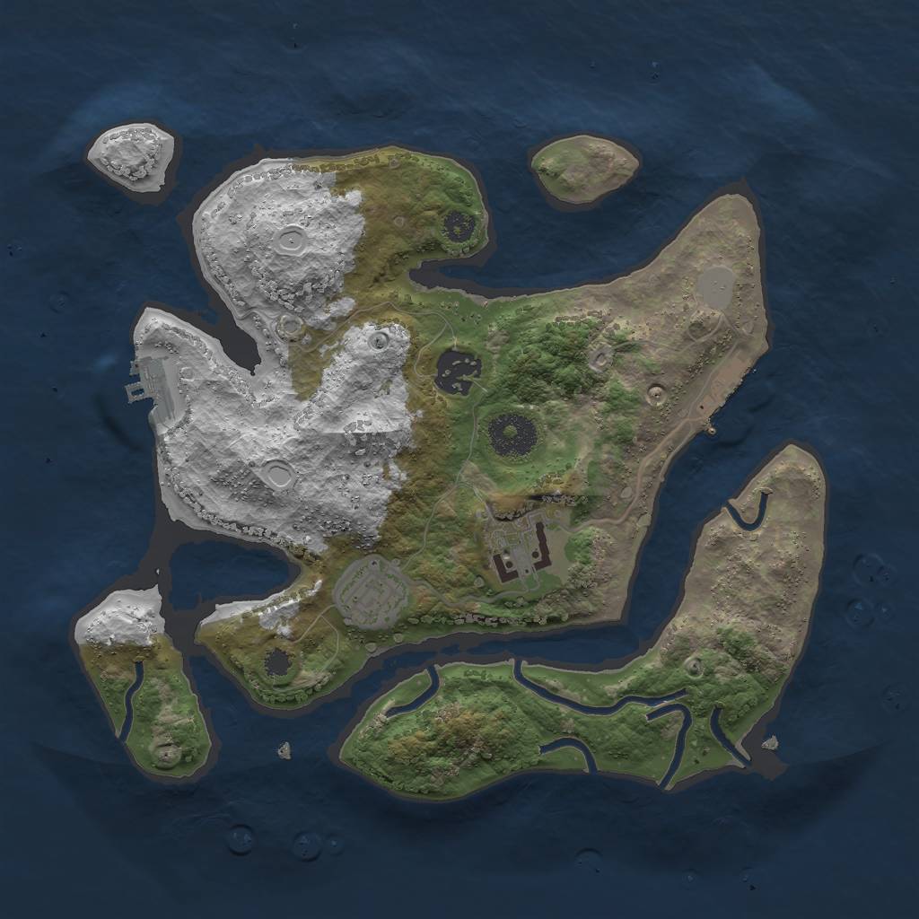 Rust Map: Procedural Map, Size: 3000, Seed: 761572315, 10 Monuments