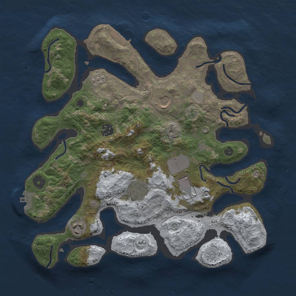 Rust Map: Procedural Map, Size: 3500, Seed: 1661826627, 15 Monuments