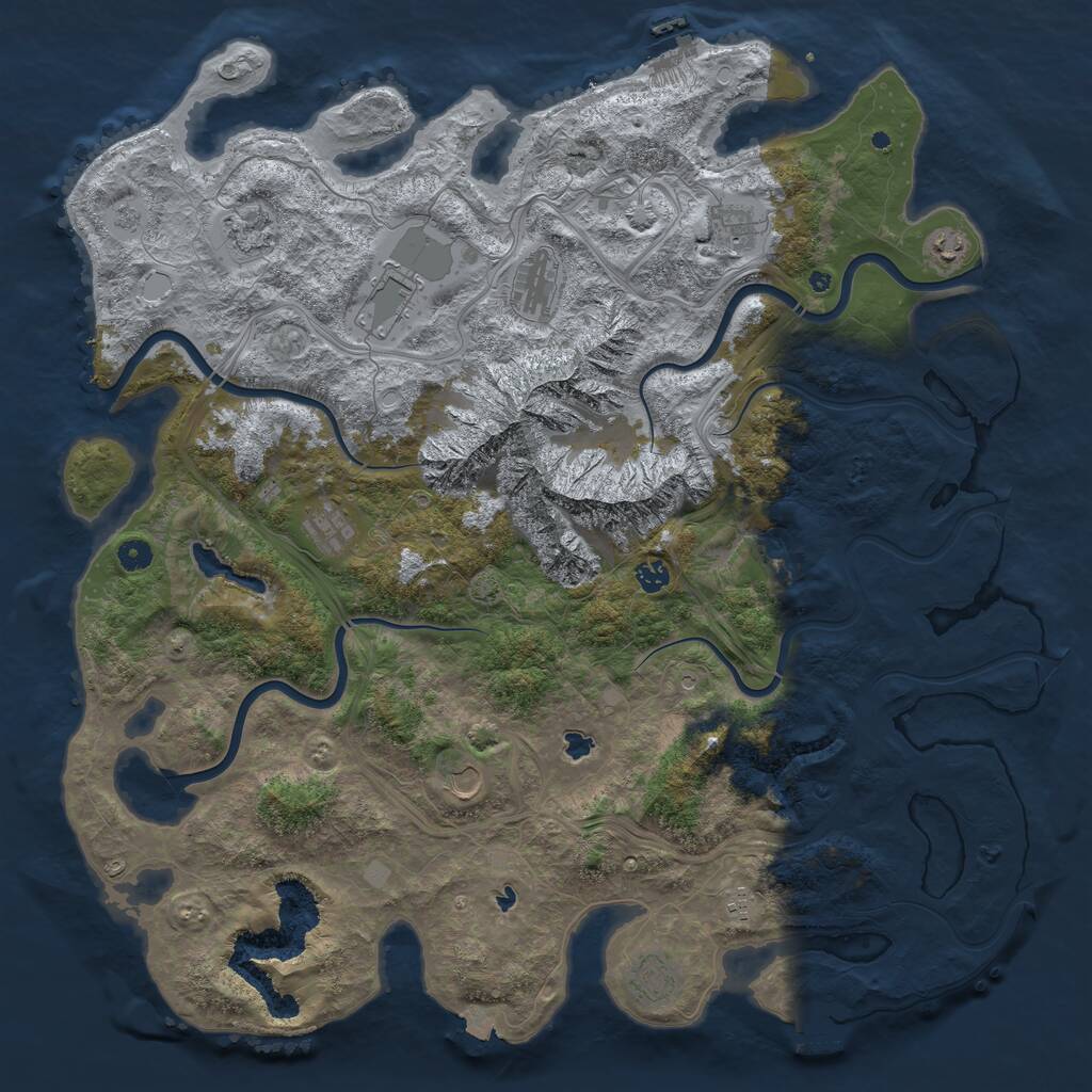 Rust Map: Procedural Map, Size: 5000, Seed: 889165, 16 Monuments