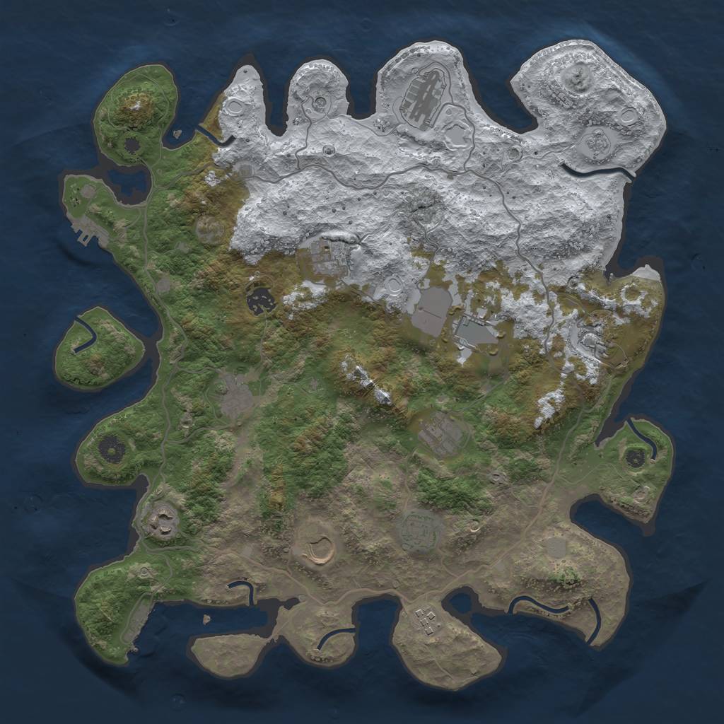 Rust Map: Procedural Map, Size: 4000, Seed: 280529199, 20 Monuments
