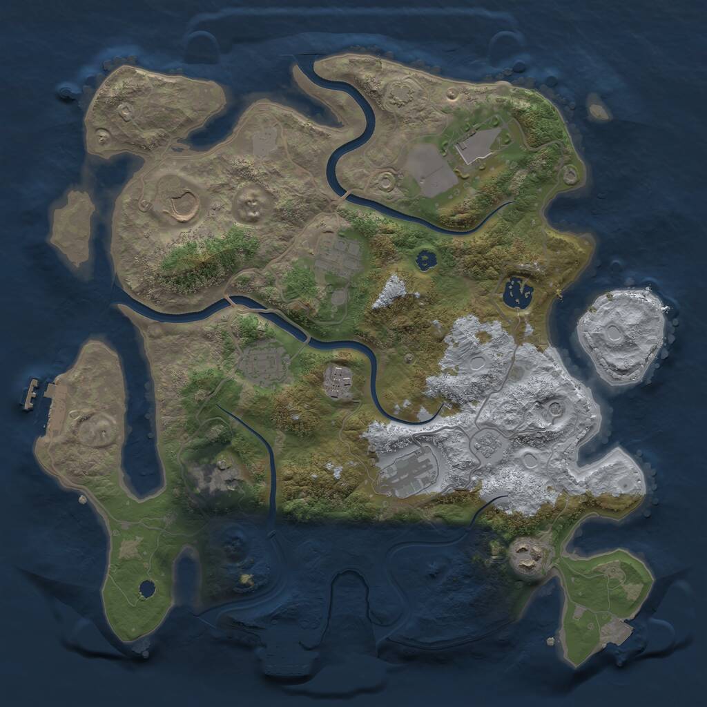 Rust Map: Procedural Map, Size: 3500, Seed: 4670223, 15 Monuments
