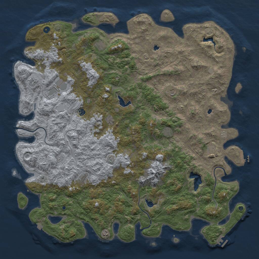 Rust Map: Procedural Map, Size: 6000, Seed: 112197866, 17 Monuments