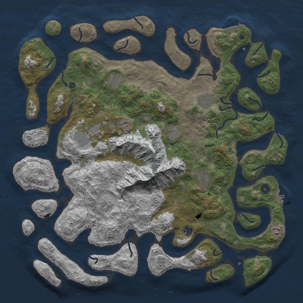 Rust Map: Procedural Map, Size: 5000, Seed: 643696, 17 Monuments