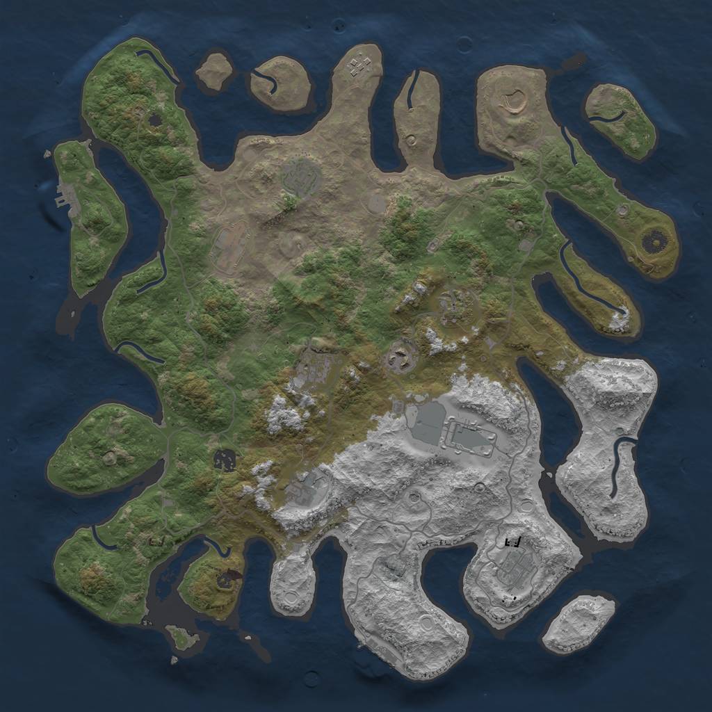 Rust Map: Procedural Map, Size: 4500, Seed: 7154, 19 Monuments
