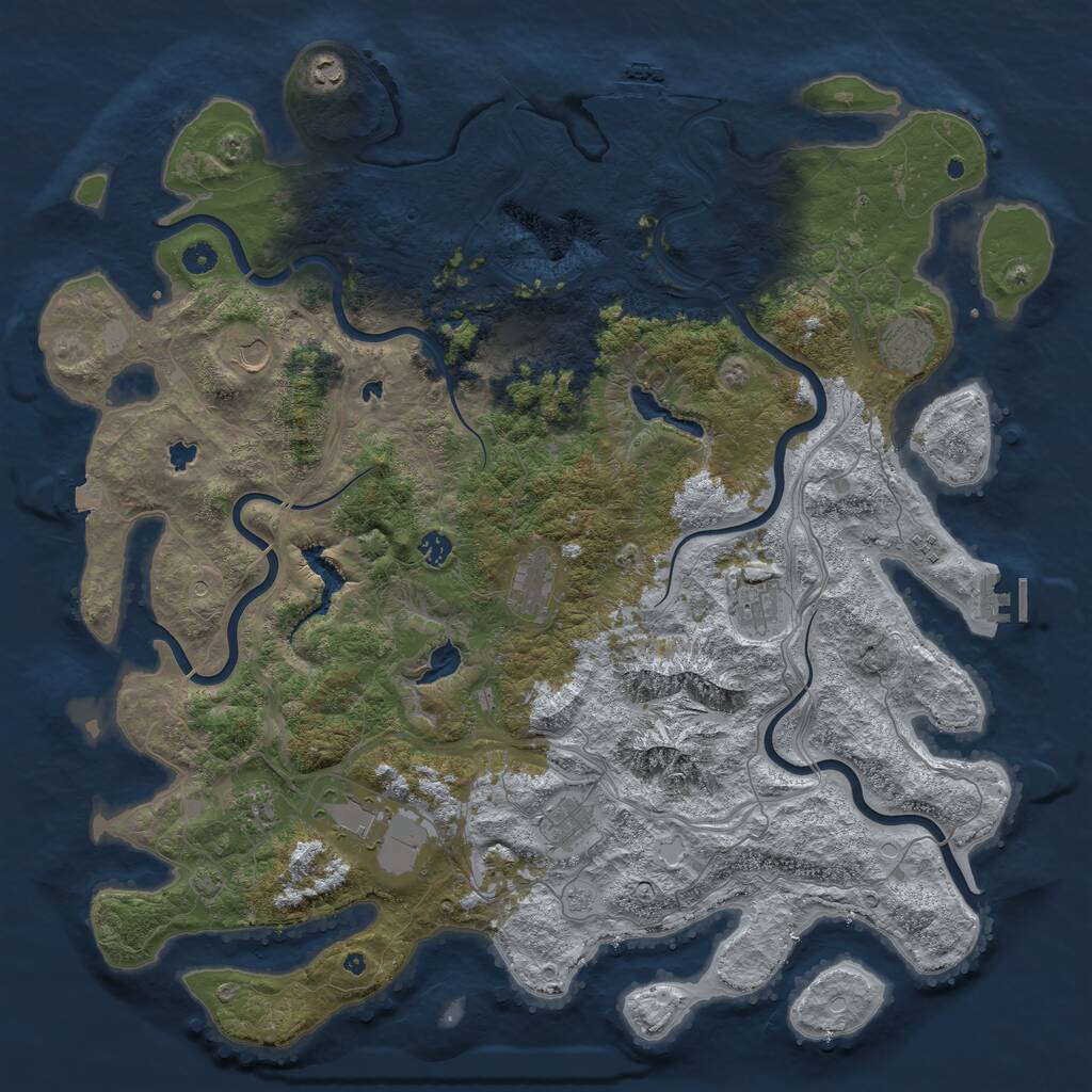 Rust Map: Procedural Map, Size: 5000, Seed: 512674727, 16 Monuments