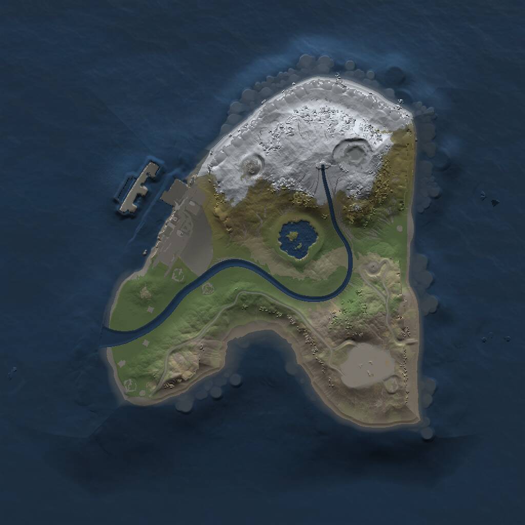 Rust Map: Procedural Map, Size: 1400, Seed: 1, 2 Monuments