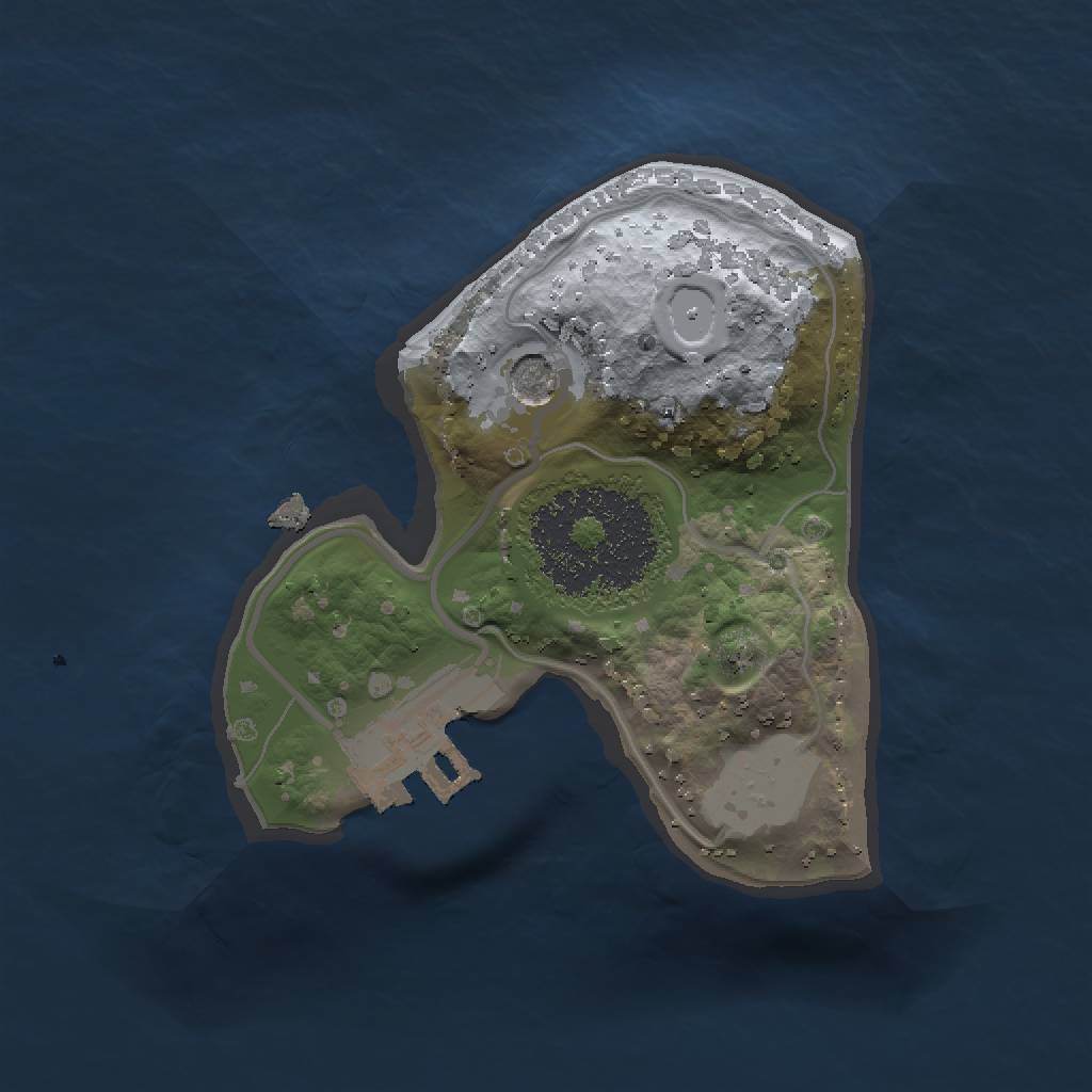 Rust Map: Procedural Map, Size: 1400, Seed: 1, 5 Monuments