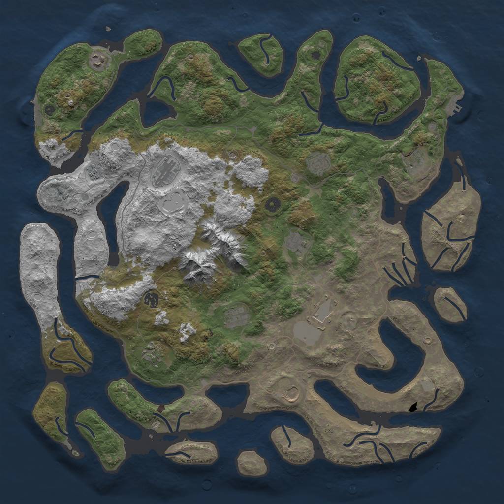 Rust Map: Procedural Map, Size: 5000, Seed: 1210979593, 19 Monuments